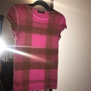 Piazza Sempione ribbed plaid T-shirt size Med